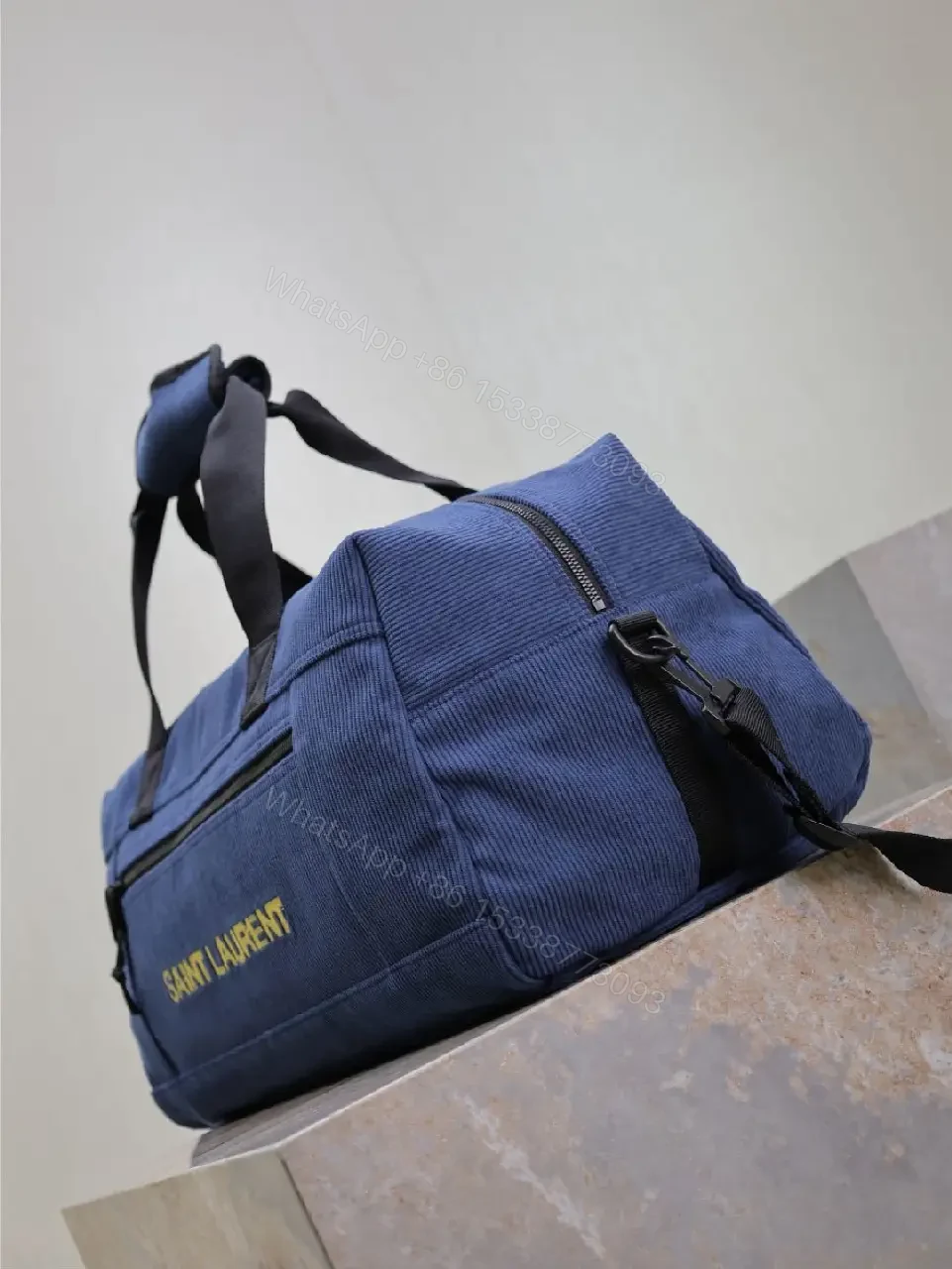 View 6 of Deep Indigo Cordura Gym Bag: Compact Luxury Travel-ready