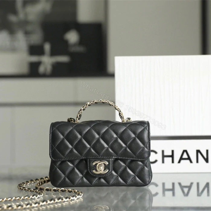 View 6 of 香港高仿Chanel23A系列水鑽手提口蓋包免檢版