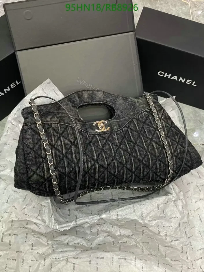 View 5 of Chanel Quilted Flap Denim Black Bag RB89261