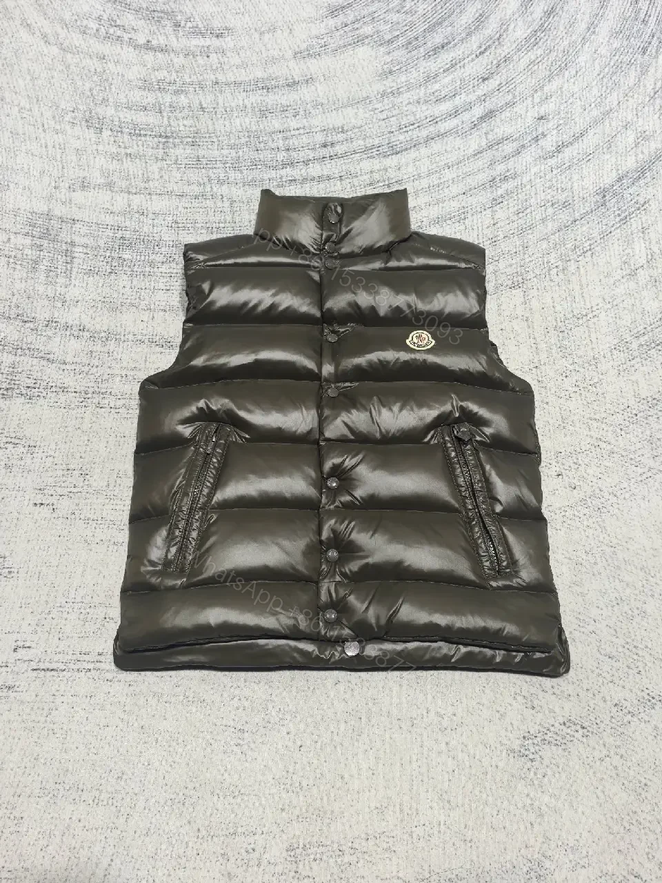 View 3 of Olive Puffer Vest, Signature Quilting, Lightweight Warmth, Urban Utility