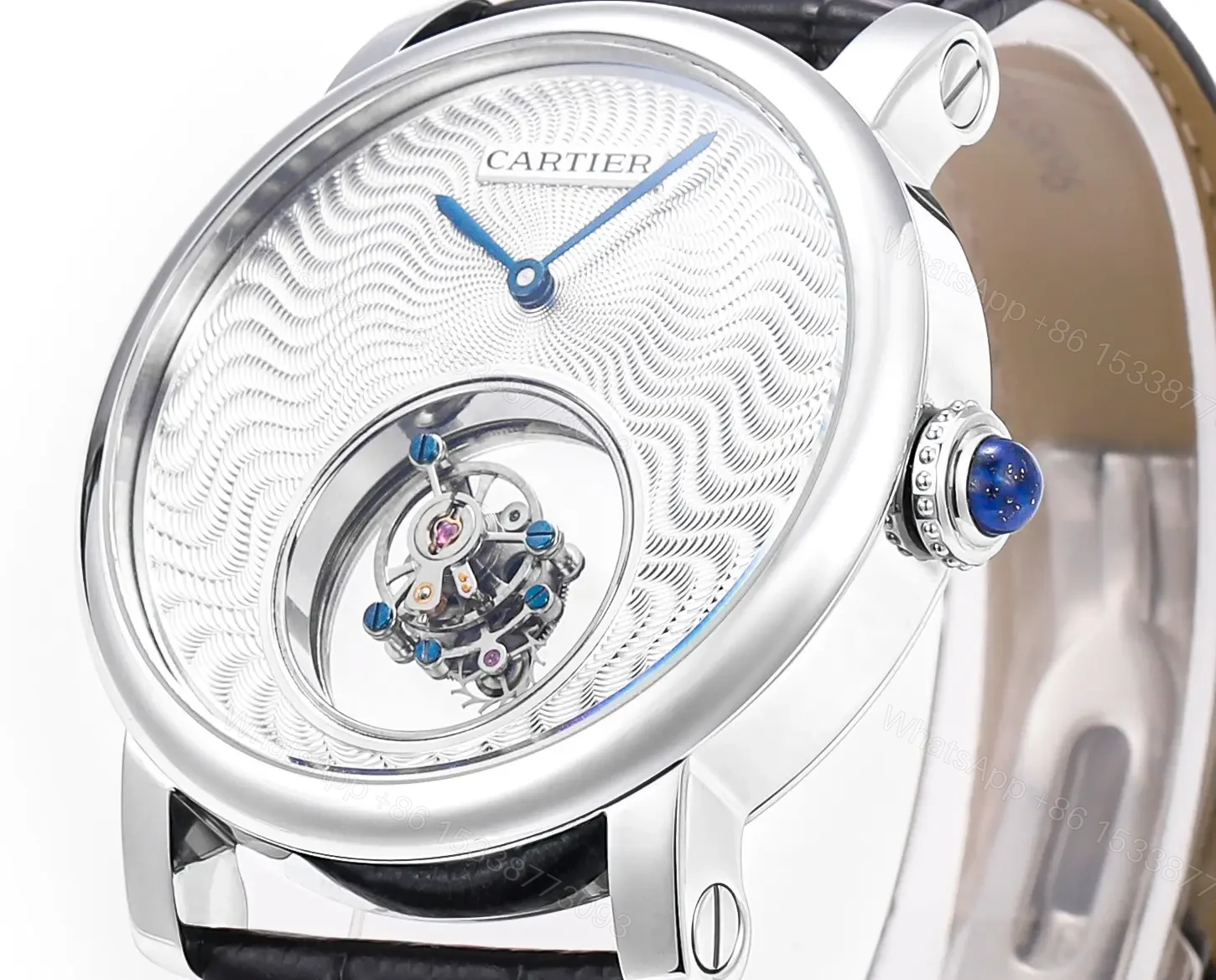 View 3 of Cartier Rotonde Double Tourbillon 45mm Leather Strap Premium Edition CARTIER-ROTONDE-TB-45