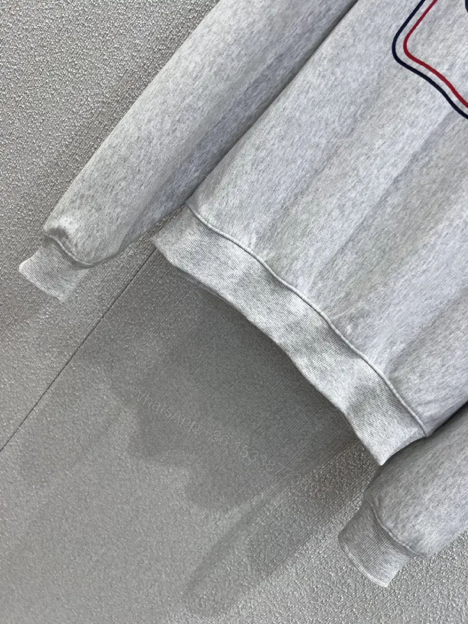 View 4 of Grey Fleece Crewneck Sweatshirt with Logo – Modern Parisian Luxury