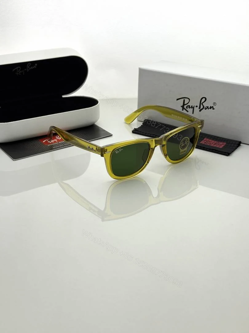 View 3 of First Copy Ray Ban 2140 Yellow Green Luxury Designer Sunglasses UV Protected Premium Eyewear