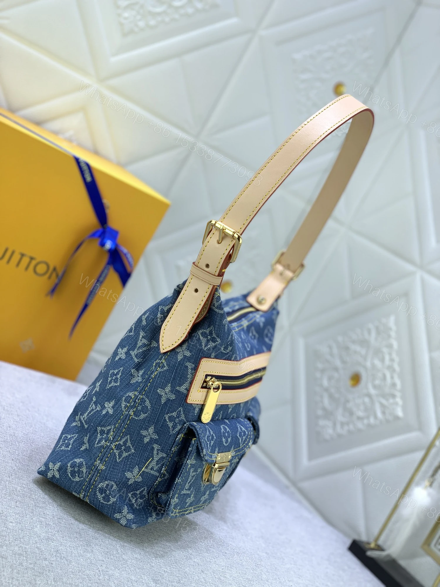 View 5 of LV Baggie PM Monogram Denim Blue