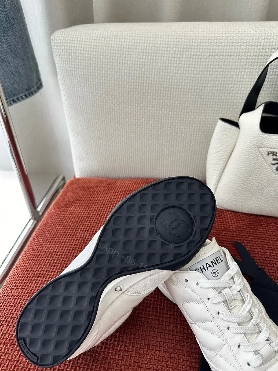 View 2 of Quilted White Luxury Sneaker: All-Day Comfort, Couture-Inspired