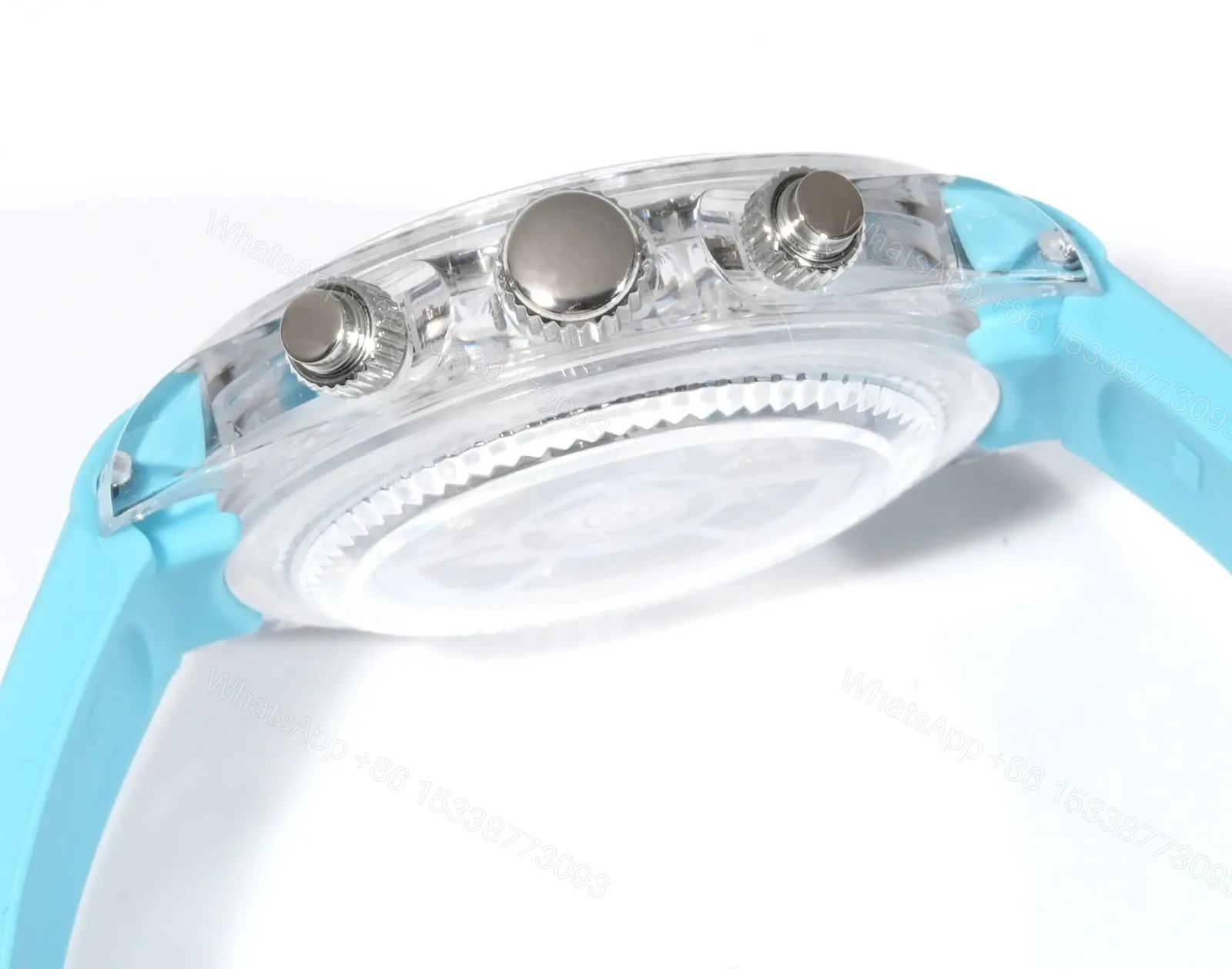 View 6 of Rolex Daytona Sapphire Argentina Edition replica 40MM Blue Rubber Strap Edition RG-DAYTONA-SAPPHIRE-ARGENTINA-BLUE-RUBBER-40
