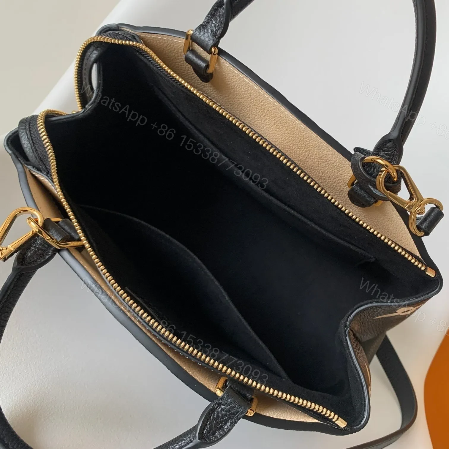 View 8 of LV PETIT PALAIS PM MEDIUM SHOULDER BAG 29 IN BLACK MIX BEIGE