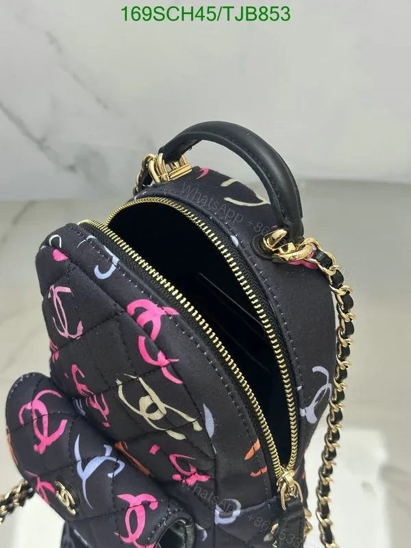 View 5 of Chanel Mini Backpack in Black Canvas and Leather PR7531
