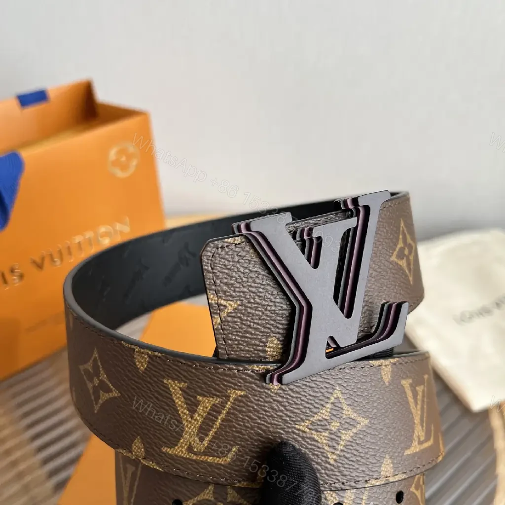 View 5 of Brown Monogram Canvas Belt with LV Logo Buckle