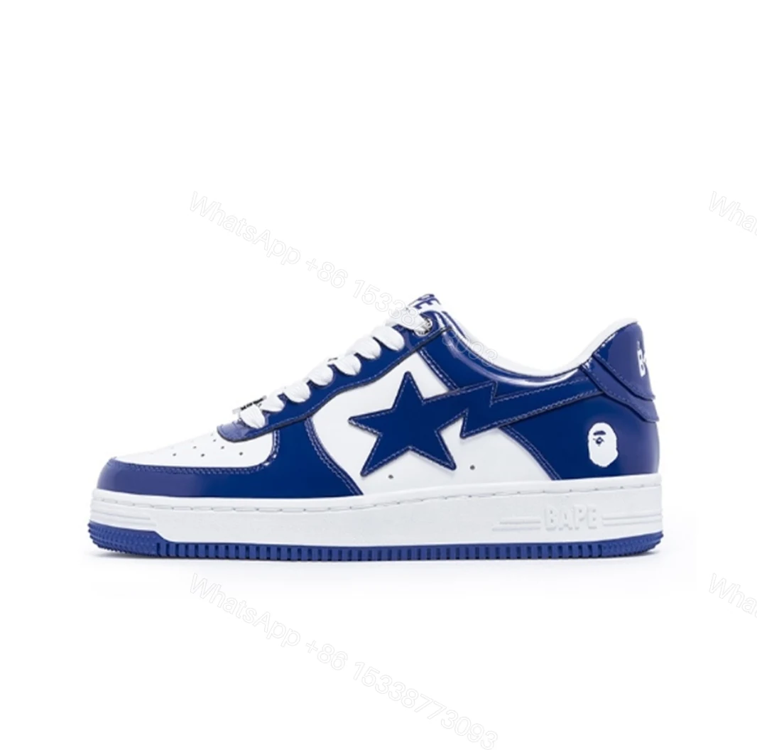 View 7 of A Bathing Ape Bape StaPatent Leather White Blue (2023)(BapeSta)