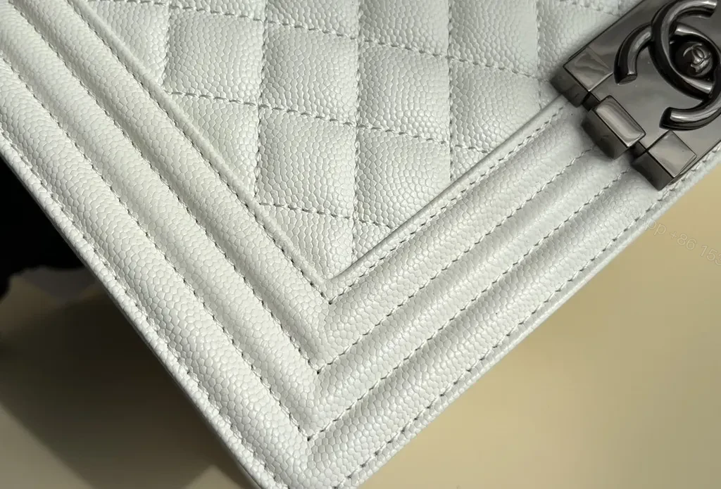 View 8 of Chanel-Style Quilted Crossbody Bag with Chain Strap