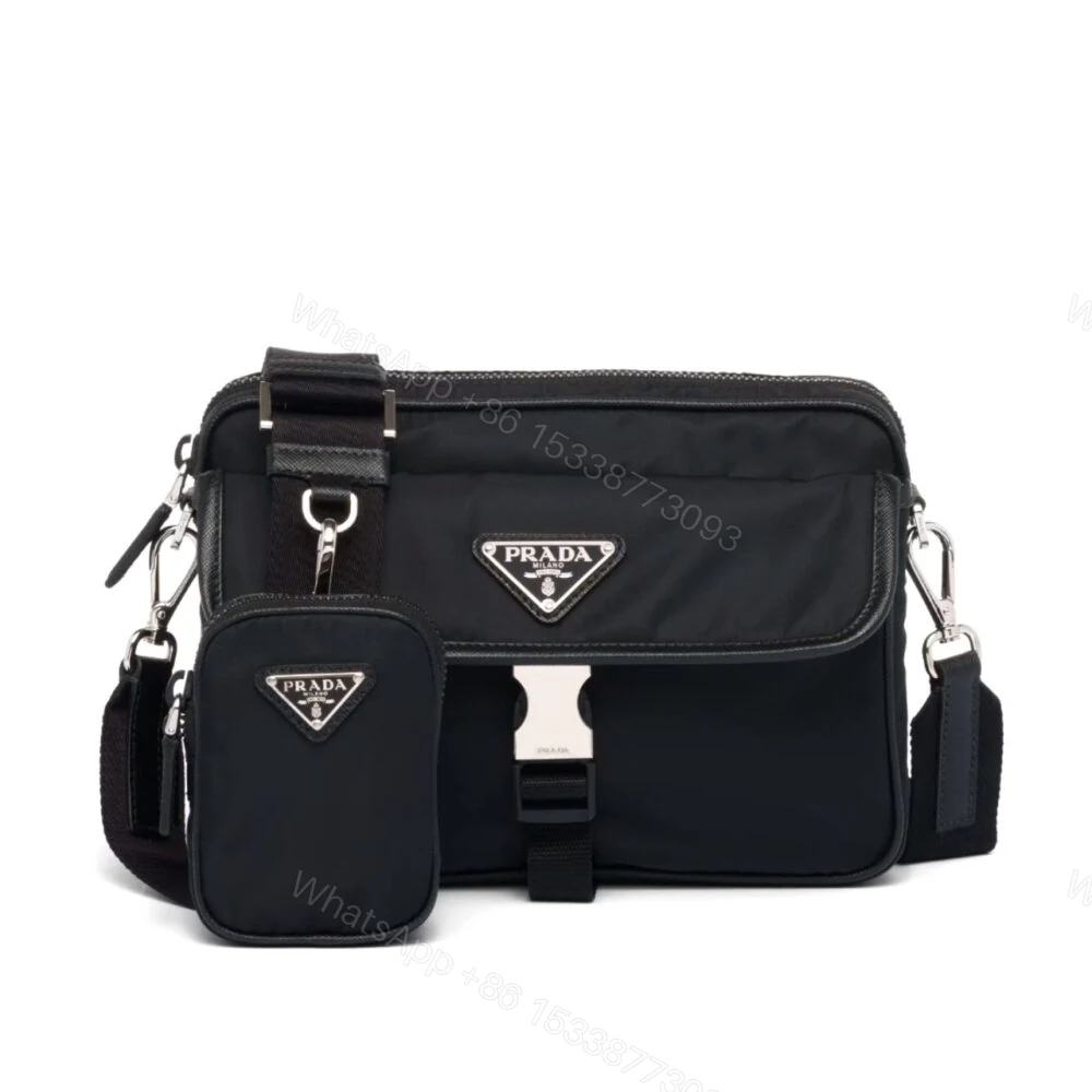 Prada Re Nylon And Saffiano Shoulder Bag Black 24Cm — view 1