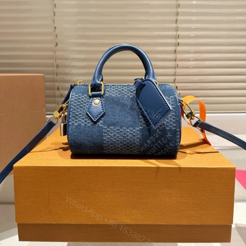View 2 of Louis Vuitton Speedy 18 Bandoulière Denim Blue 18Cm N00208