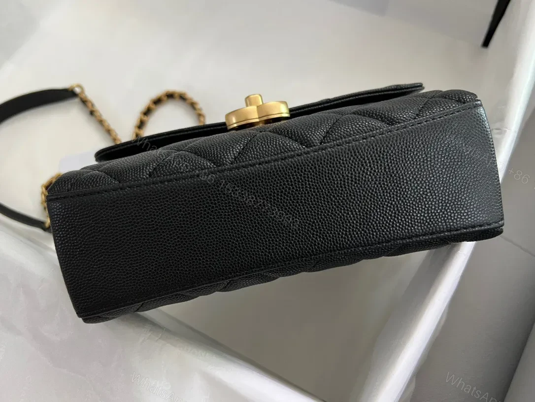 View 4 of Chanel Handle Woman’s Handbags Demi Lock Gold With Leather 19cm