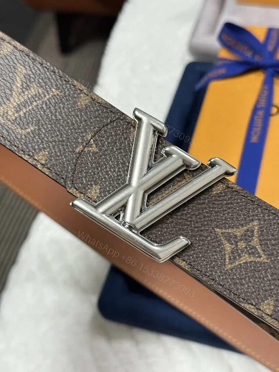 View 8 of Premium Monogram Belt with Signature Hardware