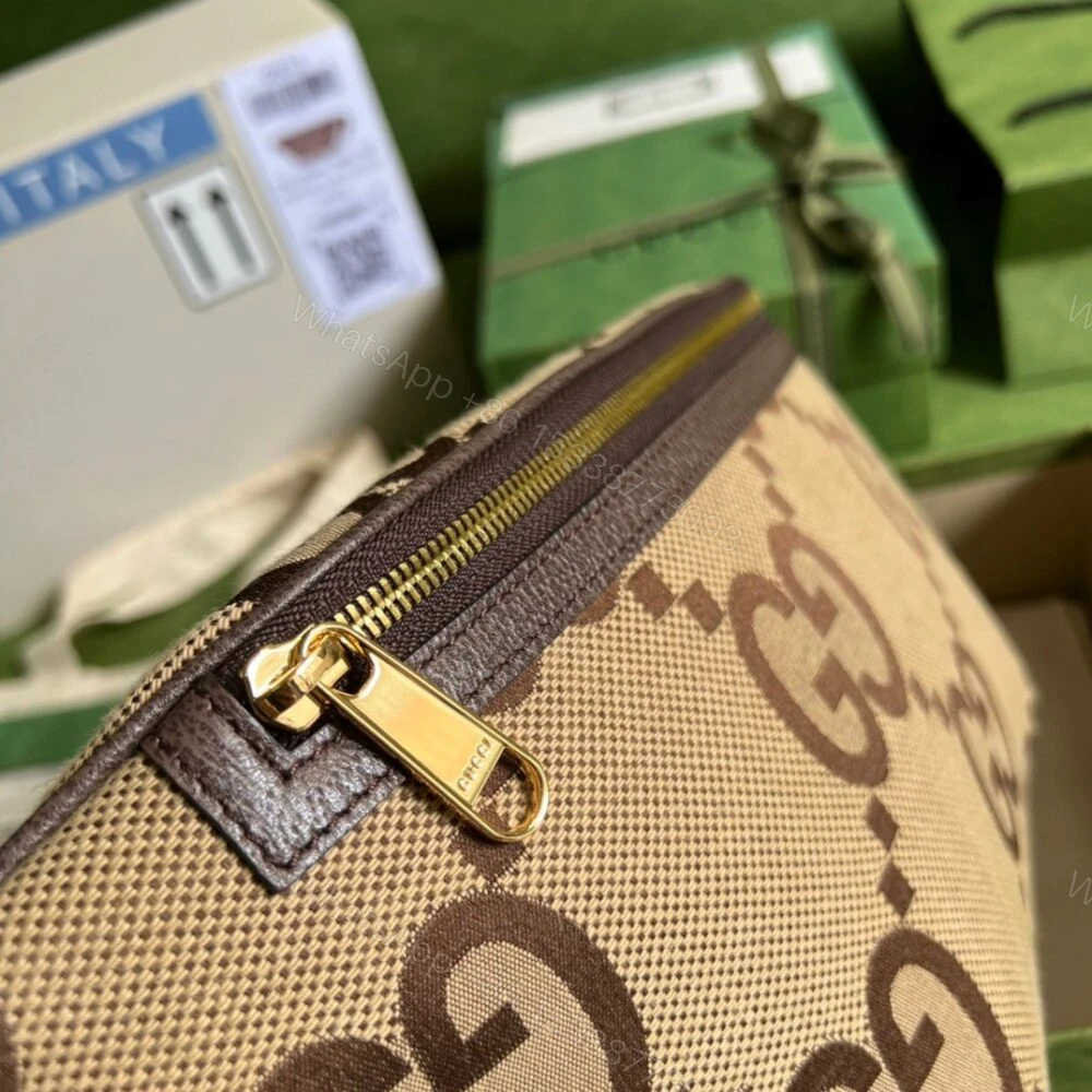 View 10 of Gucci Jumbo GG Belt Bag Camel And Ebony Jumbo GG Canvas 39cm GG 696031 UKMDG 2570