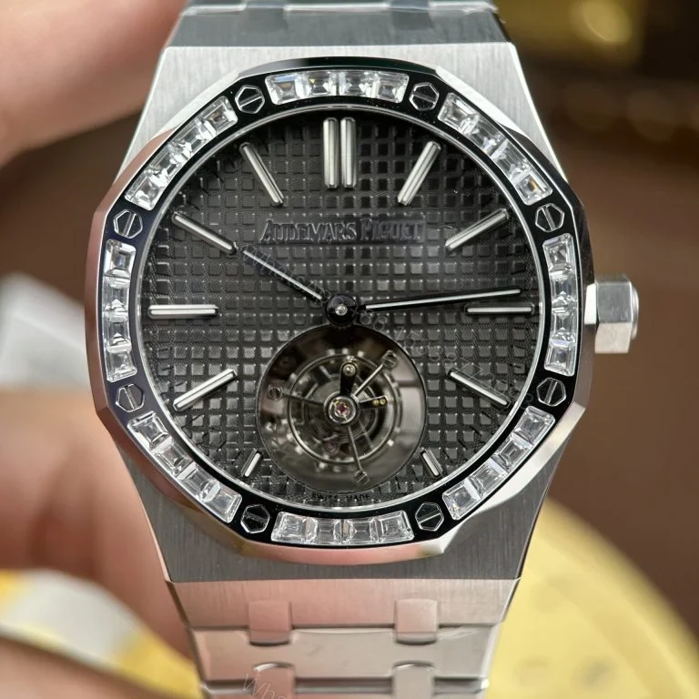 View 4 of Replica AP Royal Oak Flying Tourbillon White Gold Grey Dial 41mm