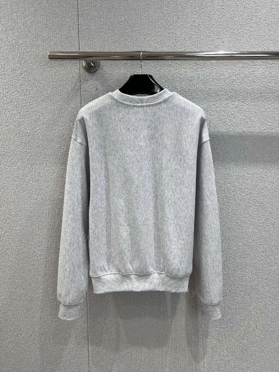 View 2 of Grey Fleece Crewneck Sweatshirt with Logo – Modern Parisian Luxury