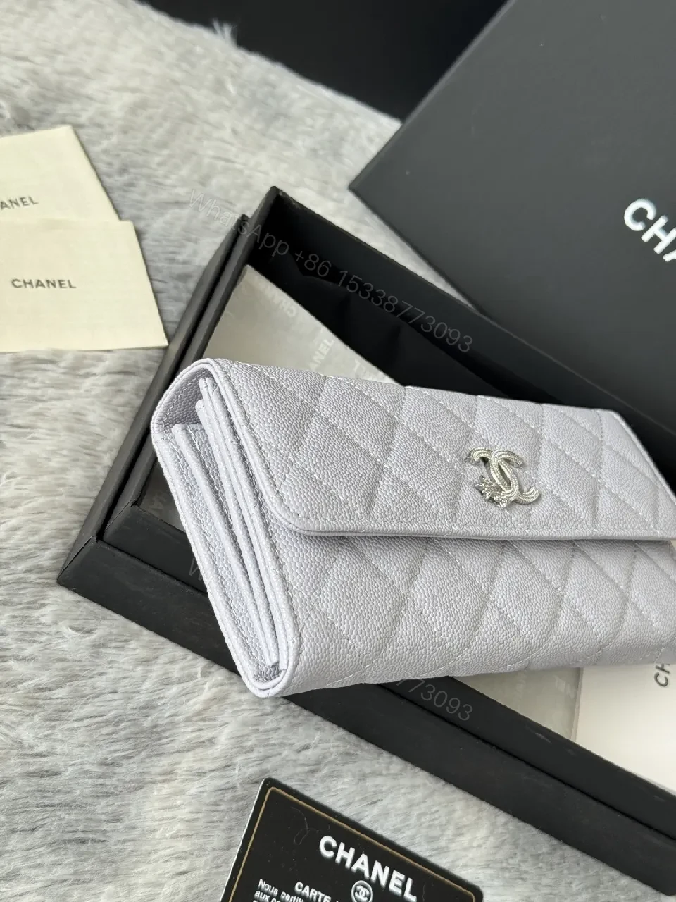 View 3 of Lilac Quilted Leather Wallet – Slim, Luxurious Organizer