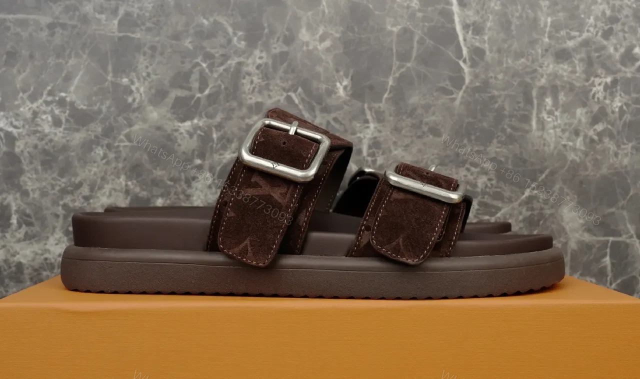 View 4 of Brown Monogram Sandals: Luxury Comfort, Everyday Style