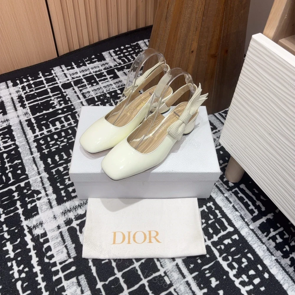 View 3 of 高仿Dior*Miss系列KDV271露跟蝴蝶結矮踭鞋白色免檢版