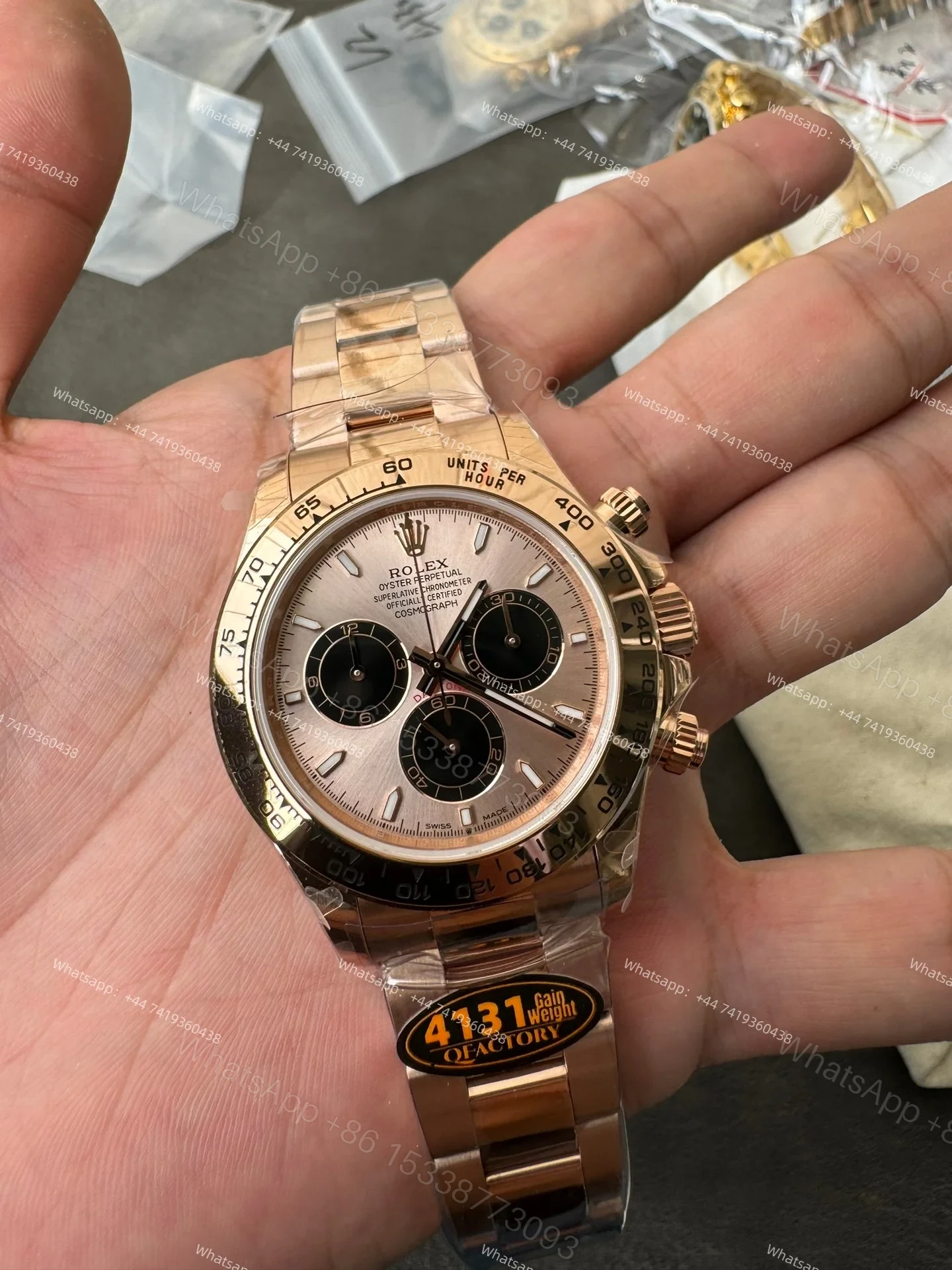 View 9 of Rolex Super Clone Daytona M126505-0003 Rose Gold Dial 4131 Movement