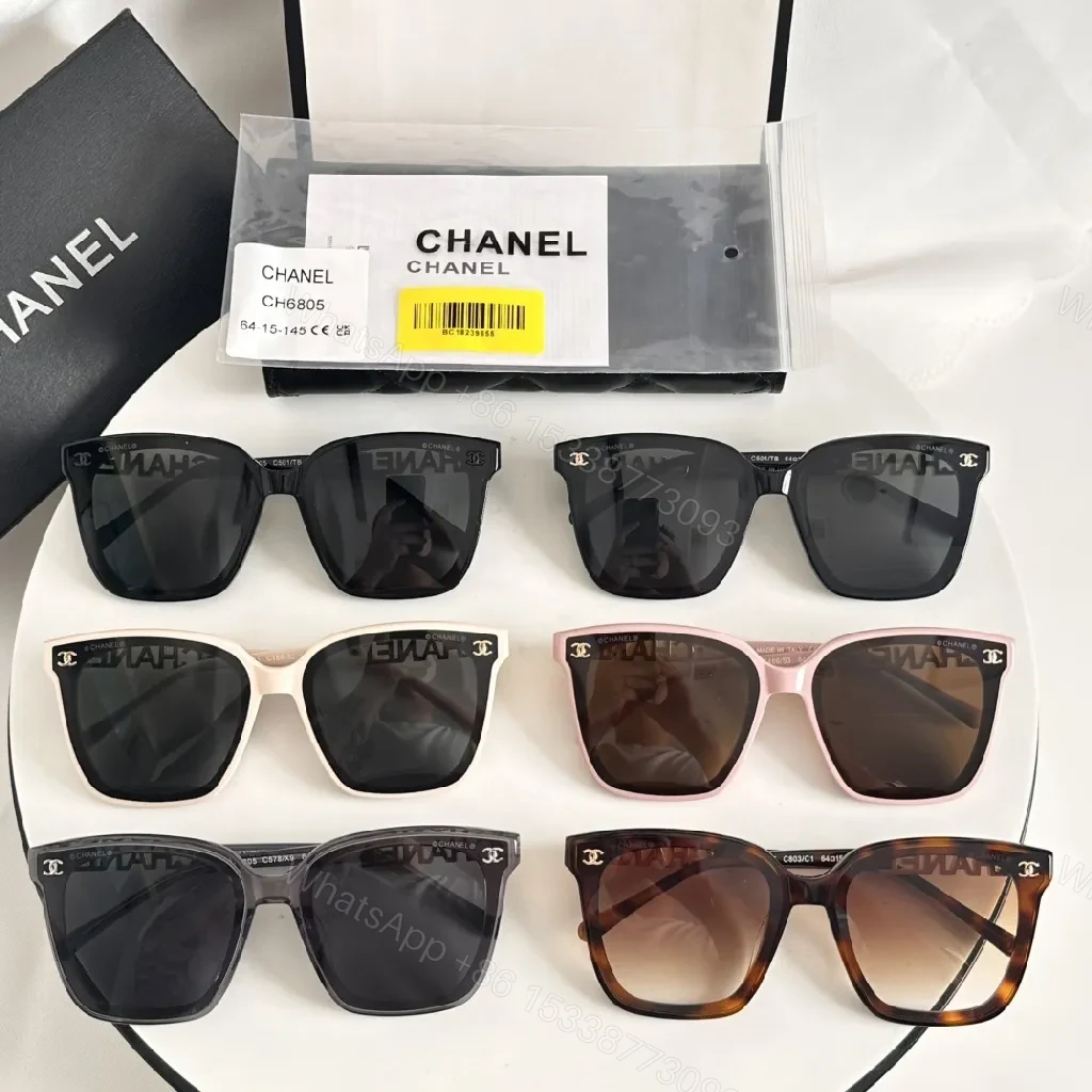 View 2 of Tortoise Shell Sunglasses, Gold Logo Accents, Square Design, UV Protection