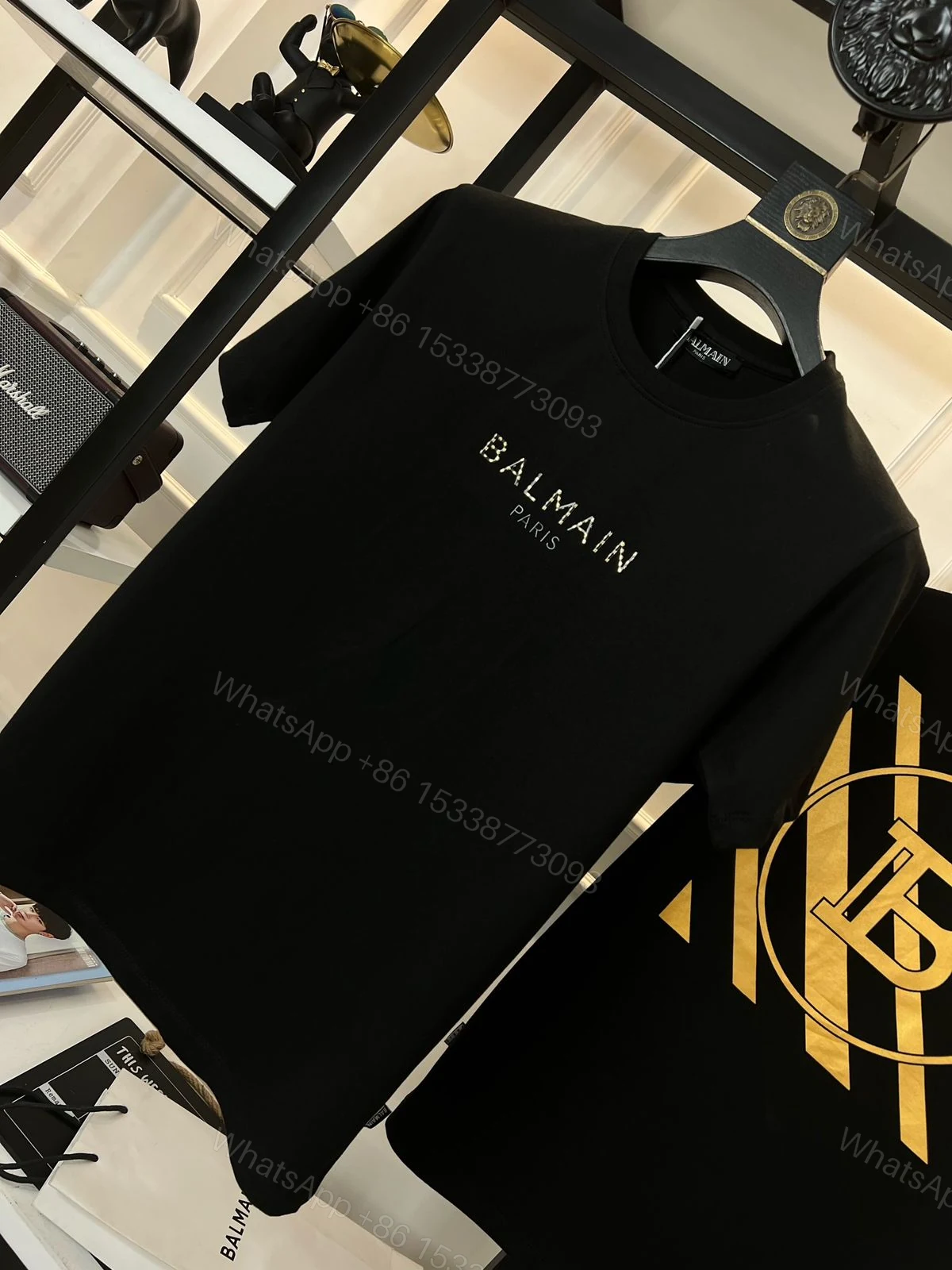 View 13 of FIRST COPY BALMAIN Heavy Gsm Cotton Lycra Round Neck Premium Fit T-Shirt