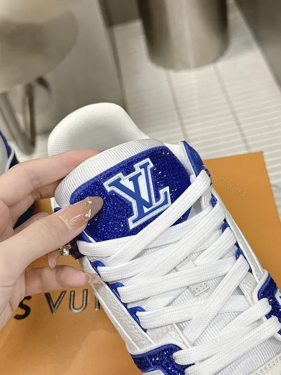 View 5 of Statement-Contrast Luxe Trainer: Premium LV-Style High-Tops
