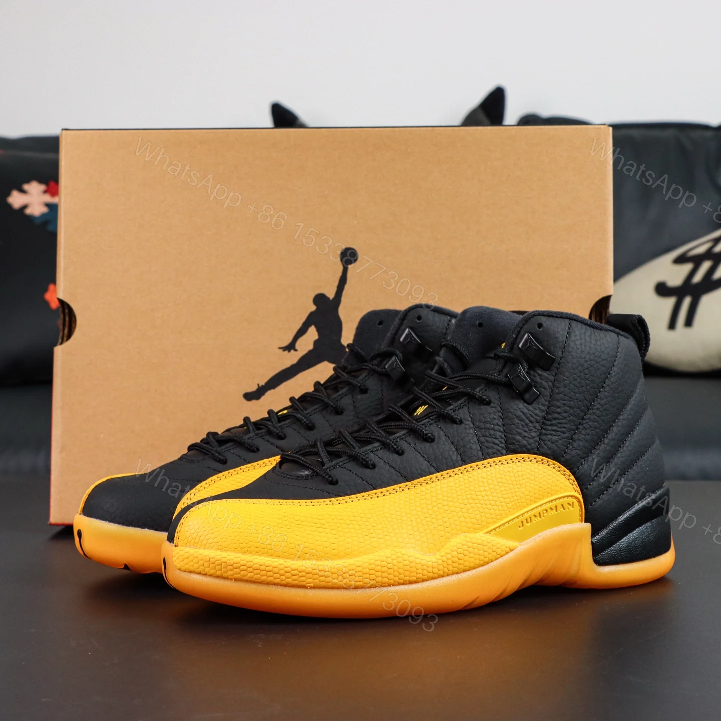 Air Jordan 12 ‘Black University Gold’ Reps — view 1
