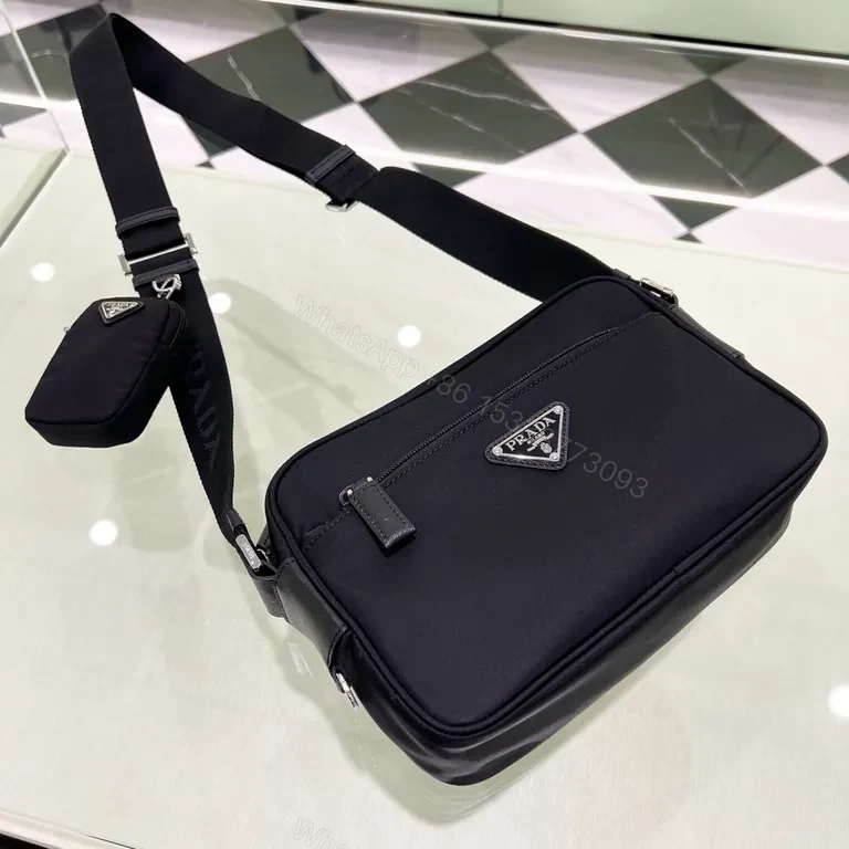 View 9 of Prada-Inspired Compact Nylon Crossbody Bag - Modern Luxe