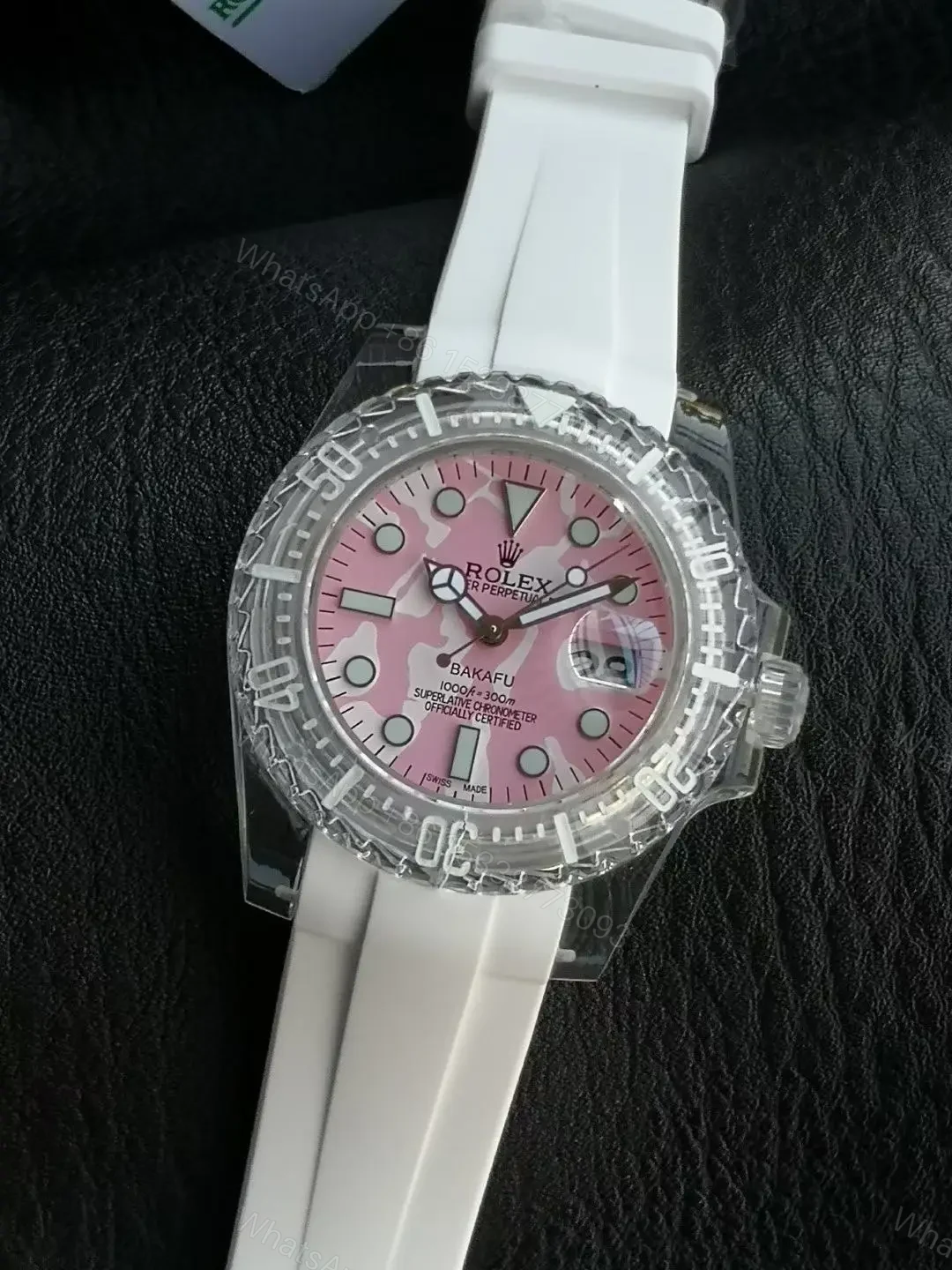 View 3 of Premium Rolex Submariner Date Phantomlab Pink Camo replica 40MM White Rubber Strap Edition RLX-SUB-DATE-PHANTOMLAB-PINK-CAMO-40MM-WHITE-RUBBER-STRAP