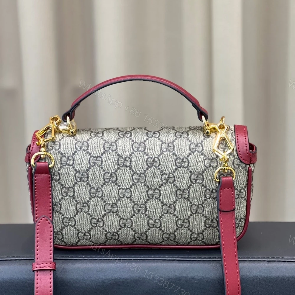View 3 of Gucci Horsebit 1955 Small Top Handle Bag Rosso Ancora Red ‎22Cm 815206 AAEC2 6207