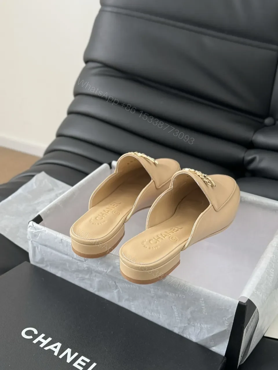 View 2 of Chic Leather Mules: Sculpted Comfort + Signature Hardware