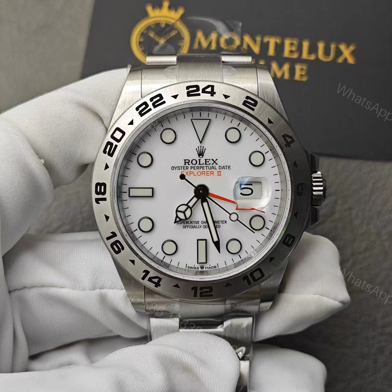 View 4 of Replica Rolex Explorer 2 White Dial
