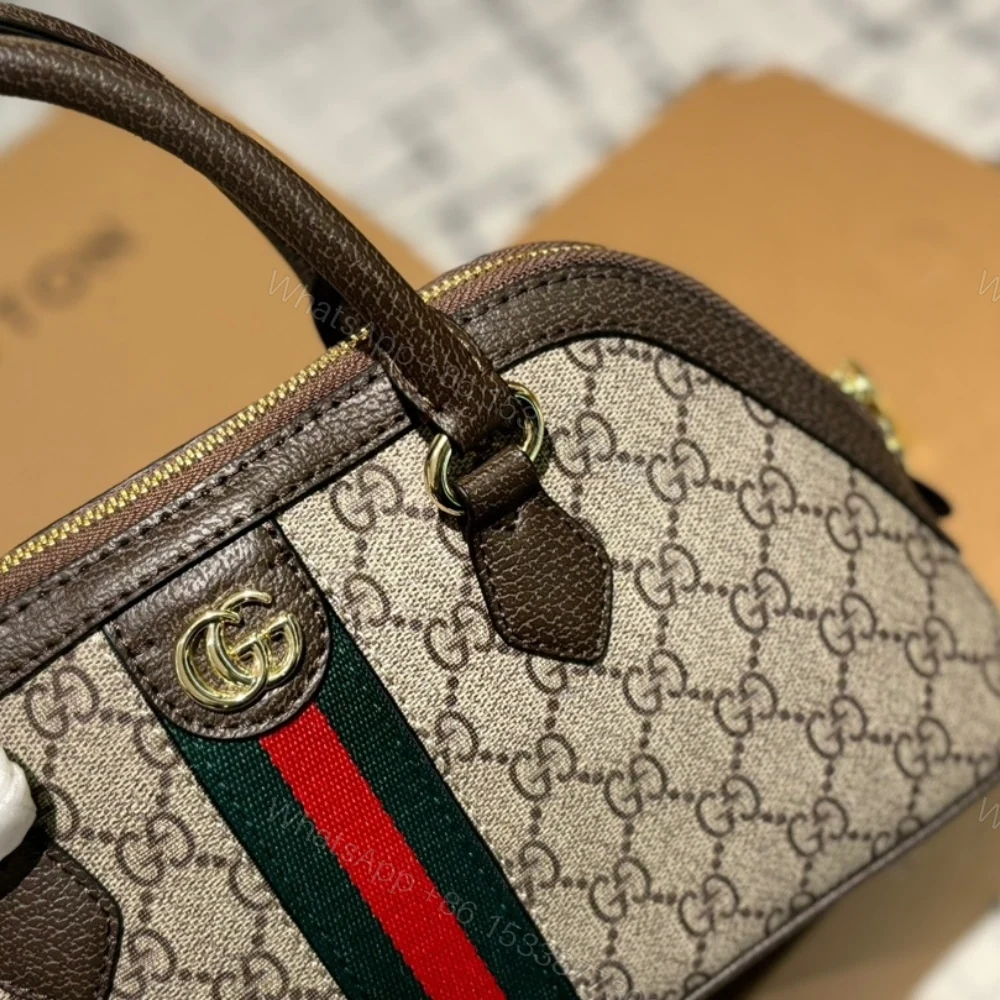View 3 of Gucci Ophidia Small Top Handle Bag Beige And Ebony 30Cm