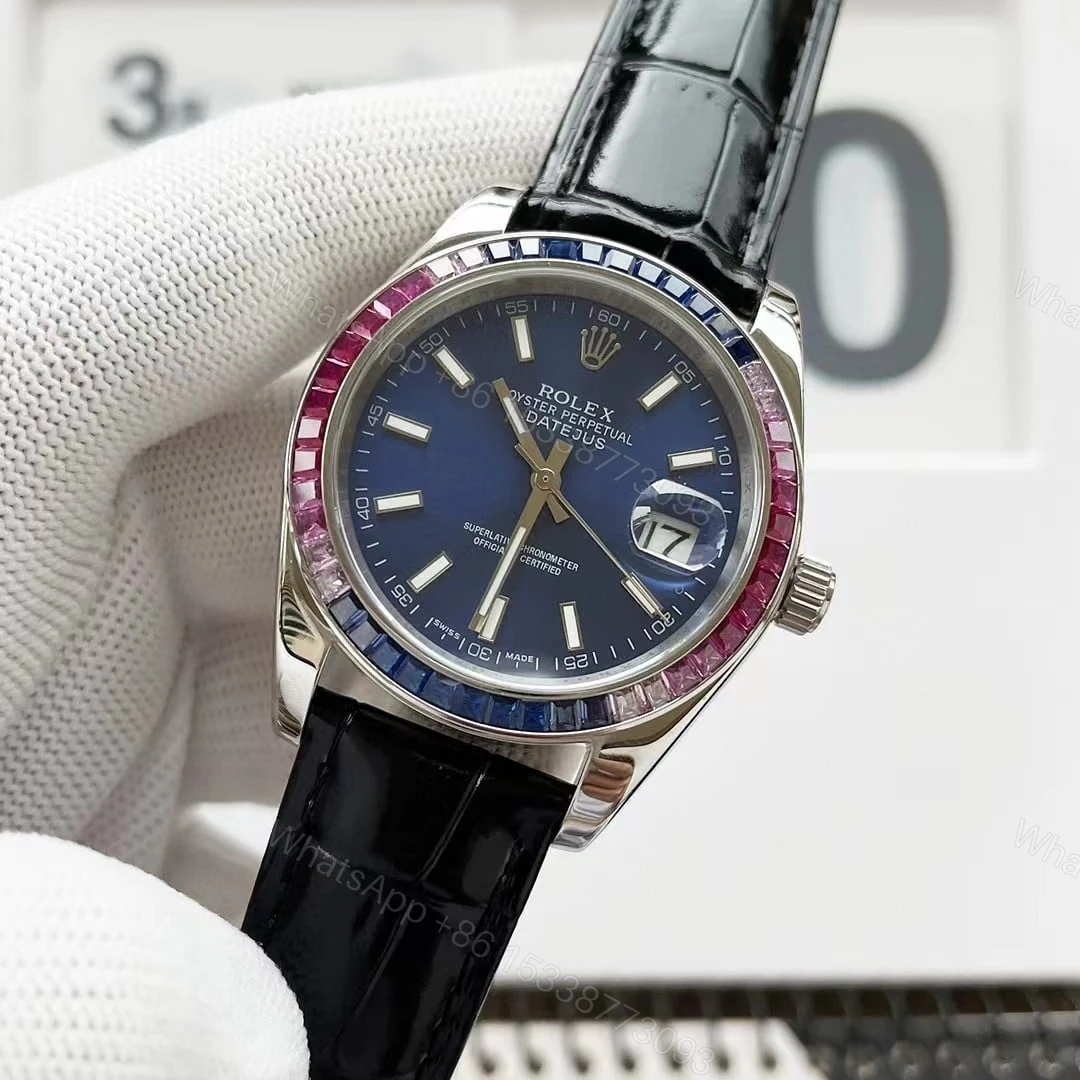 View 4 of Rolex Oyster Perpetual Datejus Navy Blue Dial Ruby Around 40Mm