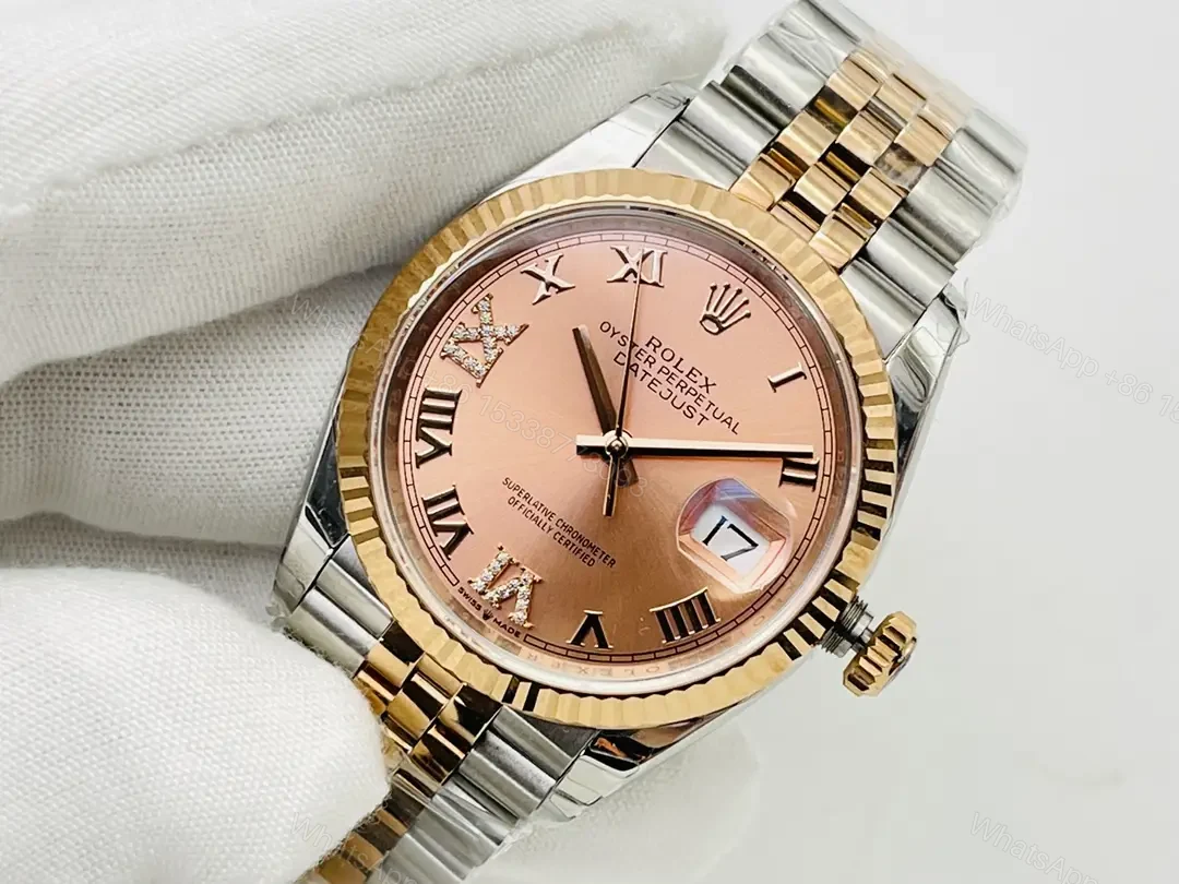 View 3 of Rolex Datejust 36 Stainless Stainless Steel – Everose – Fluted Rose Roman Diamond Jubilee 126231-0049