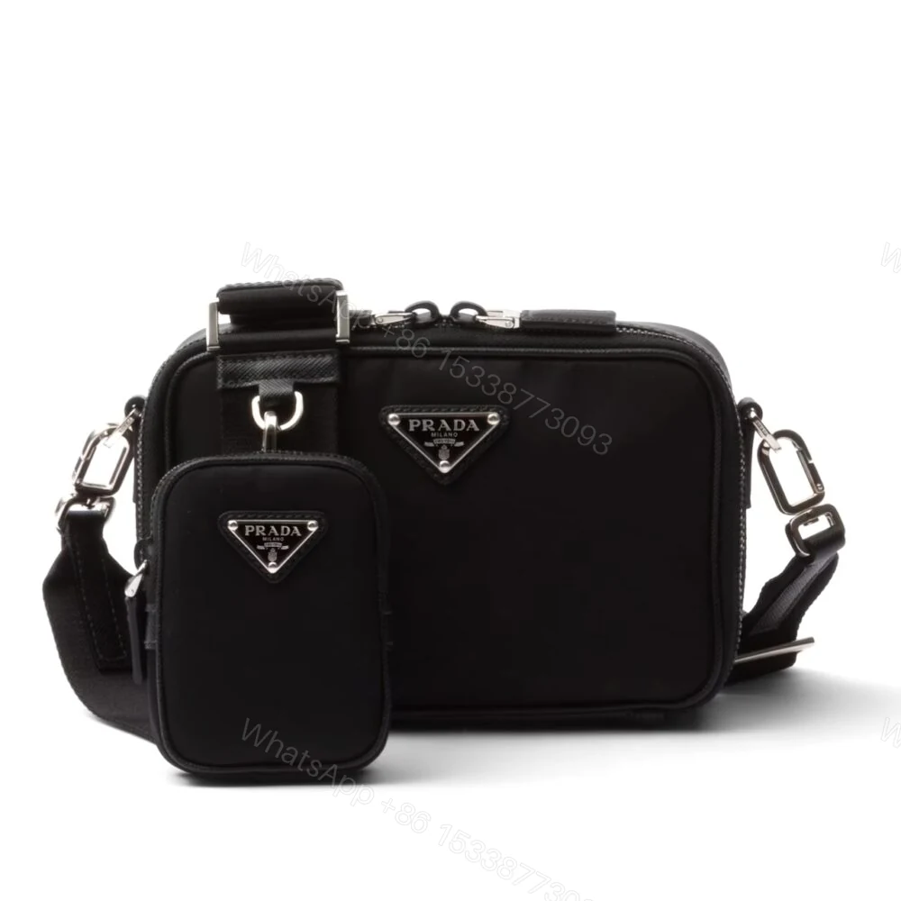 Prada Brique Re Nylon And Saffiano Bag Black 20Cm — view 1