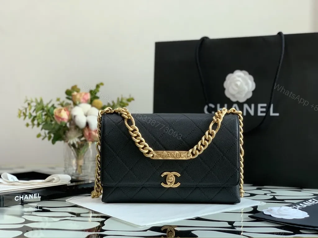 Chanel-Inspired Quilted Leather Shoulder Bag with Gold Chain — view 1