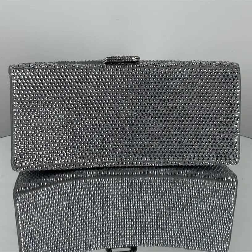 View 5 of 高仿Balenciaga*Hourglass系列沙漏包滿鑽銀色S