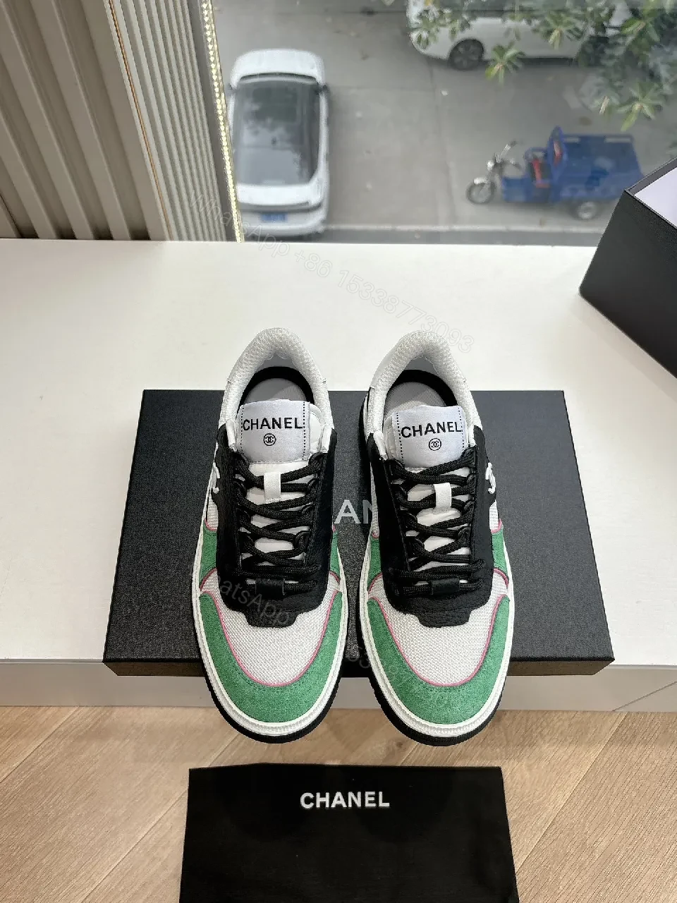 View 2 of Patterned Luxury Sneaker: Color-Block, Premium, All-Day Comfort