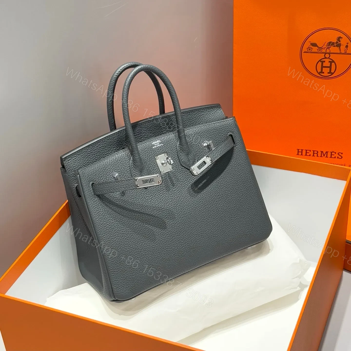 View 2 of HN 25 IN CHARCOAL GRAY SILVER HARDWARE