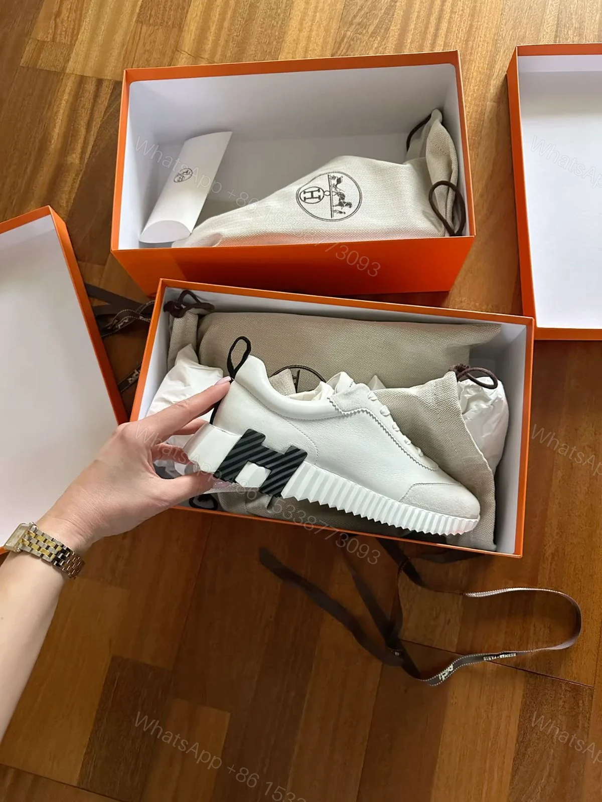 View 4 of First Copy Hermes Bouncing Sneakers for Women