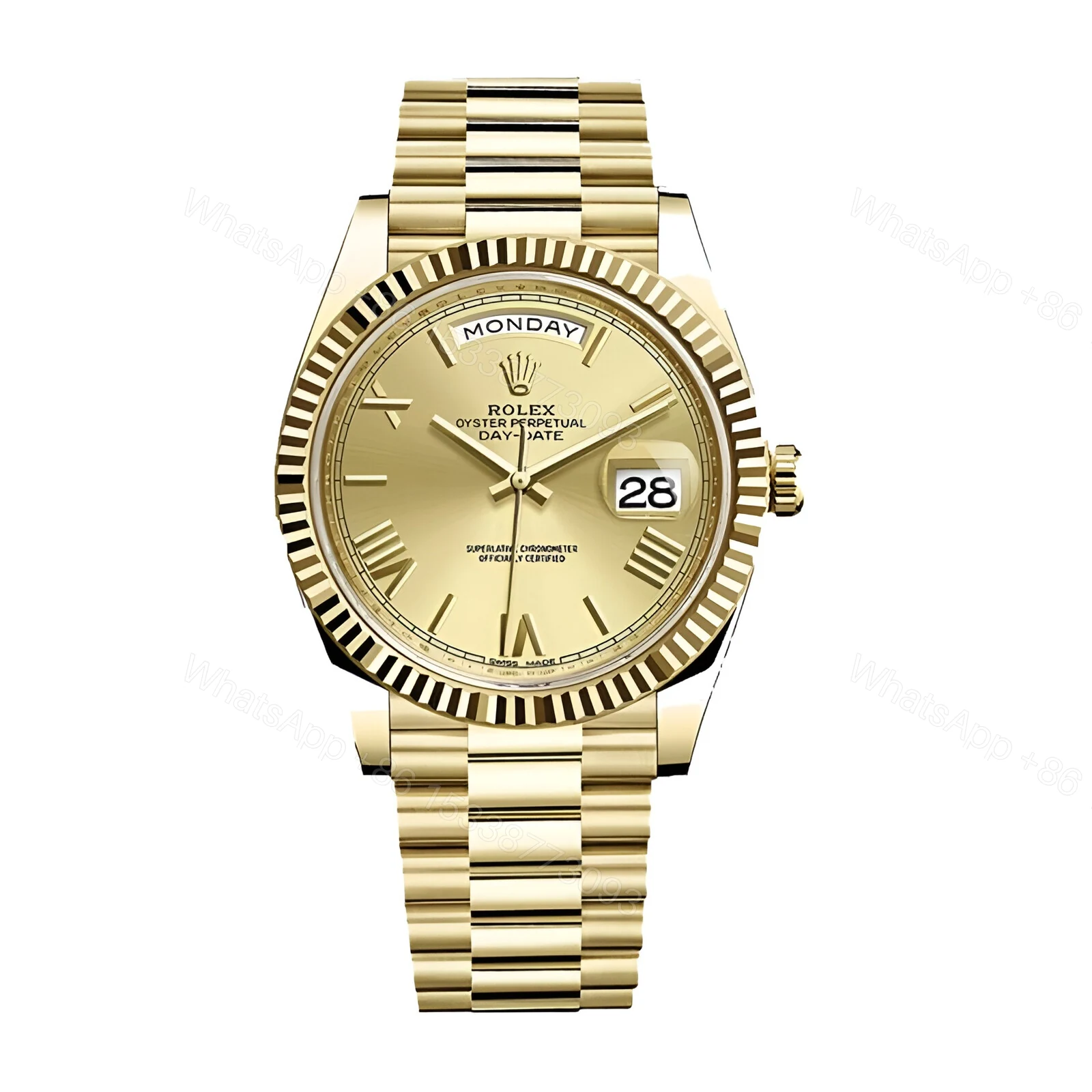 Rolex Day-Date II 228238-0007 KW Yellow Gold Champagne Dial Replica — view 1