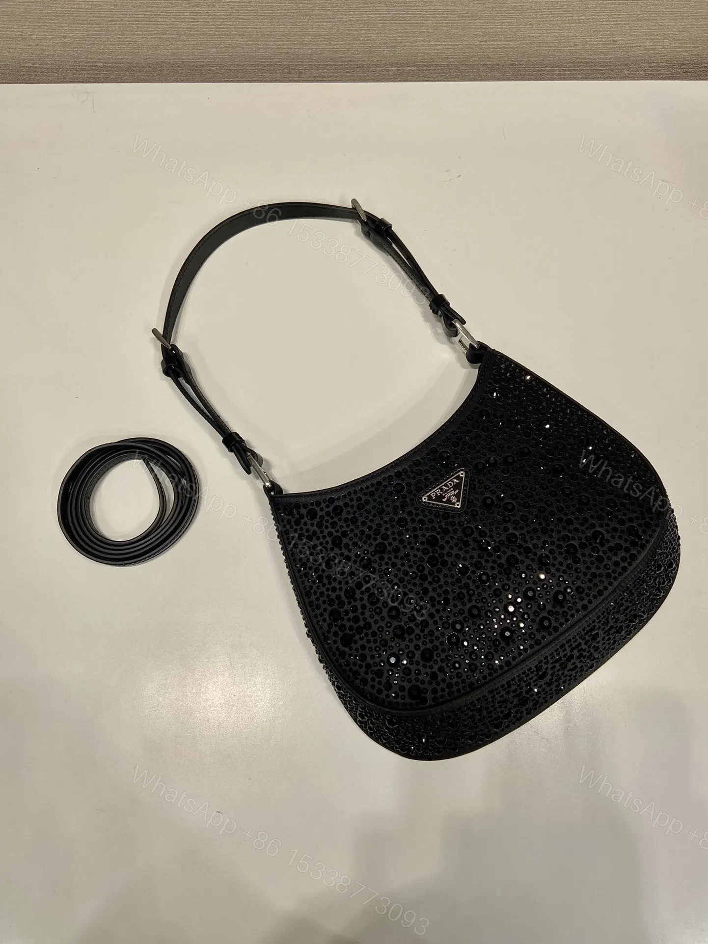 View 2 of Prada Cleo crystal-embellished Shoulder Bag