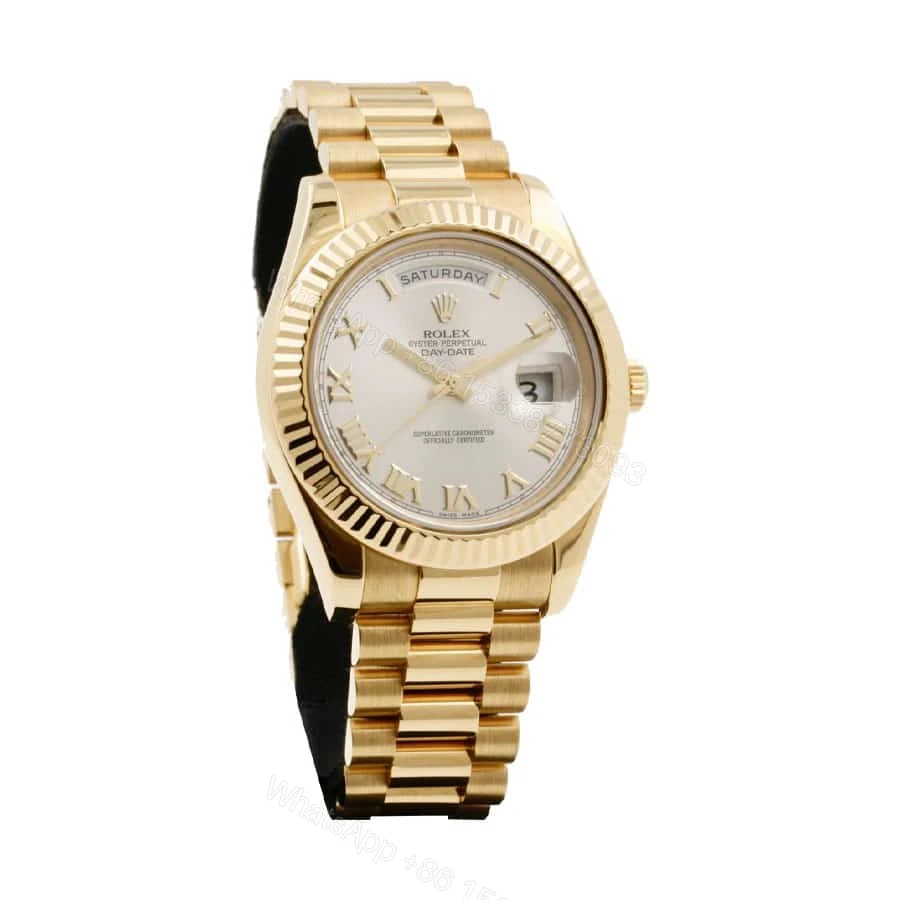 View 2 of Rolex Day-Date II 218238 Super Clone : 41mm Yellow Gold Silver White Dial