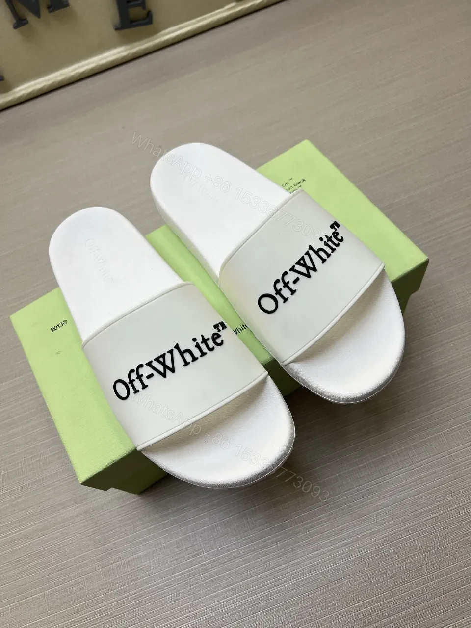 Textured White Slip-Ons: Bold Strap Designer-Influenced Slides — view 1