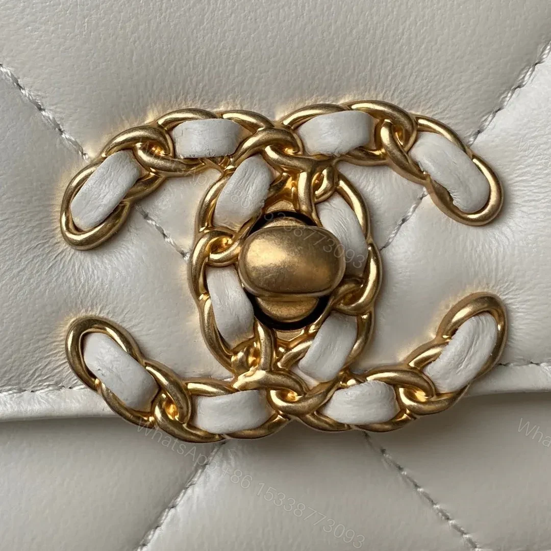 View 6 of CHANEL 19 WOC 19CM WHITE LAMBSKIN GOLD