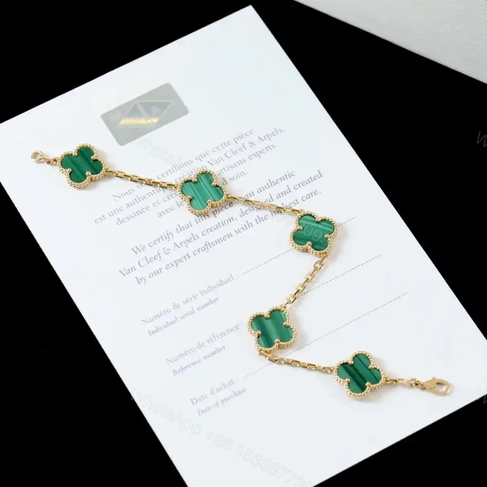 View 2 of 高仿首飾VanCleef&Arpels*RL80900孔雀石黃金手鏈
